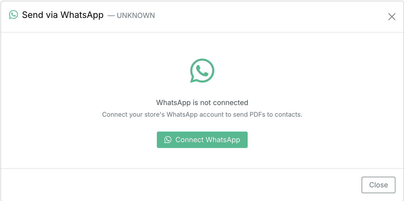 Connect Store WhatsApp Account